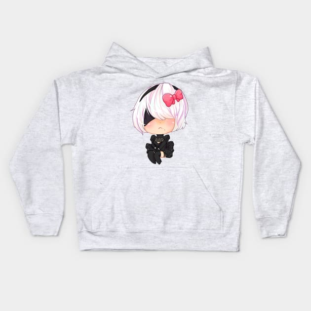 Chibi 2b nier automata Kids Hoodie by linkitty